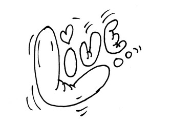 Hand-drawn cartoon-style typography of the word LIVE with playful, organic letterforms. Great for Valentine's Day graphics, kids&rsquo; apparel, sticker design, greeting cards, and romantic social media 