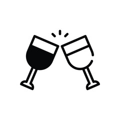Wine Glass Icon vector stock illustration