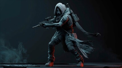 Video game character. Role-playing game illustration