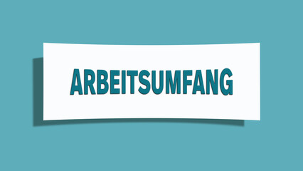 Arbeitsumfang (Scope of work) - A card isolated on light green background.