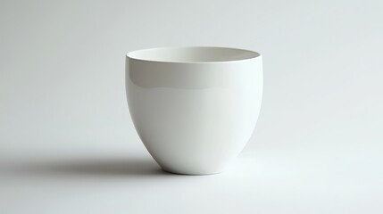 Elegant white ceramic bowl modern minimalist design studio shot cup home pure life decor clean shape
