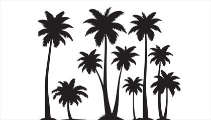 Fototapeta premium Tropical palm tree silhouettes 