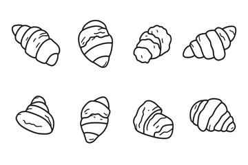 Croissant minimalist 2D line art design