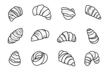 Croissant 2D Illustration with Minimalist Touch