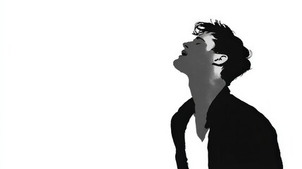 Monochrome Man Silhouette  Stylish  Dramatic  Artistic Portrait