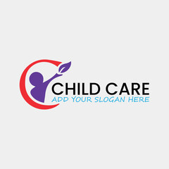 child daycare logo design vector