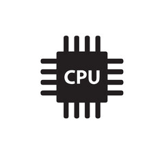 CPU Icon in Black and White Vector Art CPU Illustration Outline Art