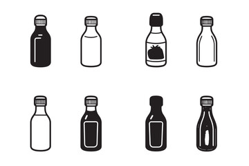 Minimalist Curry Ketchup Line Art Icon