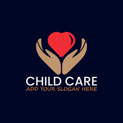 child daycare logo design vector