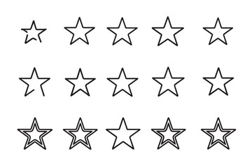 Customer review star rating line icon