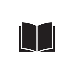 Open Book Icon in Black and White Vector Art Open Book Illustration Outline Art