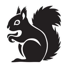 Artistic Squirrel Silhouette for Print and Design
