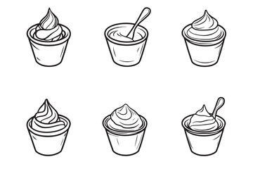 Whipped cream minimal dessert icon art