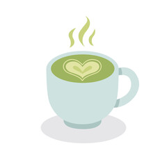 Matcha Latte Flat Illustration