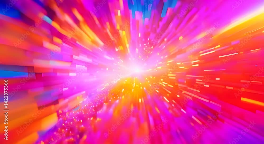 Wall mural vibrant and colorful abstract digital artwork with a pixelated effect combining stunning visual elem