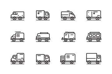 Delivery Van Minimalist Line Drawing