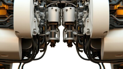 Close-up of intricate mechanical engine components showcasing advanced engineering design