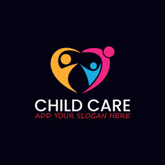 child daycare logo design vector
