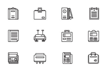 Simple DOC File Icon Line Art