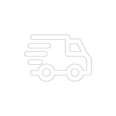 Courier Van Icon in Black and White Vector Art Delivery Van Illustration Outline Art