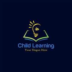 child learning center logo design vector