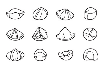 Simple Dumpling Icon in Line Style