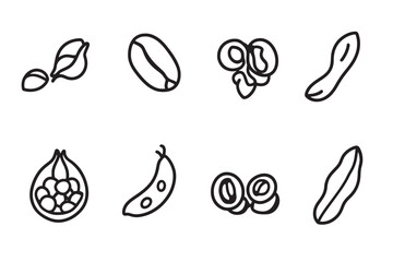 Edamame Bean Simple Line Art