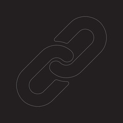 Obraz premium Chain Icon in Black White Vector Art Chain Illustration