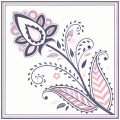 Delicate Floral Element Vector Design With Intricate Leaf Details And Border Frame