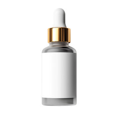 Flat Lay Of Blank Skincare Dropper Bottle Packaging W isolated on a transparent background