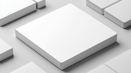 Minimalist White Squares Clean Abstract Geometric Design, Minimalism , Modern