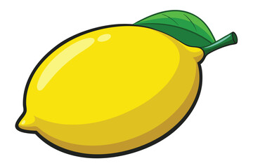 Yellow lemon vector. Lemon is a fruit that is sour and has high vitamin C. Helps to feel fresh.