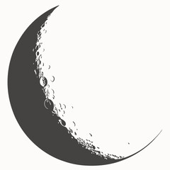 Waxing Crescent Moon Phase Vector Illustration Graphic Design Element Isolated ©  MST RABEYA  BEGUM