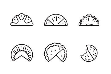 Empanada Minimalist Design 2D Line Art