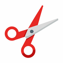 Red And Silver Scissors Isolated On White Background Office Or School Supplies