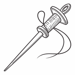Illustration Of A Bodkin With Thread Ideal For Sewing Crafts And Needlework Projects