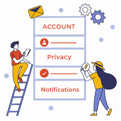 Account Privacy Settings With Notification Controls And Secure Personal Information