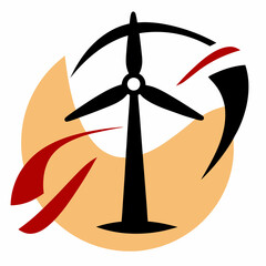 Wind Turbine Icon Clean Energy Vector Illustration Modern Design Graphic
