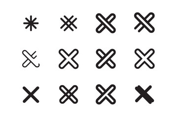 Error Cross Simple Minimalist 2D Line Icon