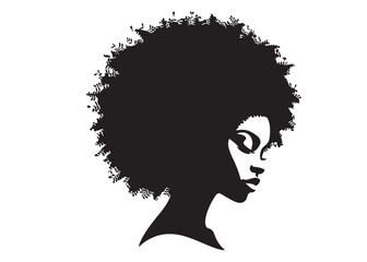 vector set of afro american woman logo head, african beauty woman vector logo design, Black girl faces with stylish afro hairstyle, woman afro black face, African american woman hairstyle vector	
