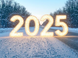 2025 Snowy Road New Year.