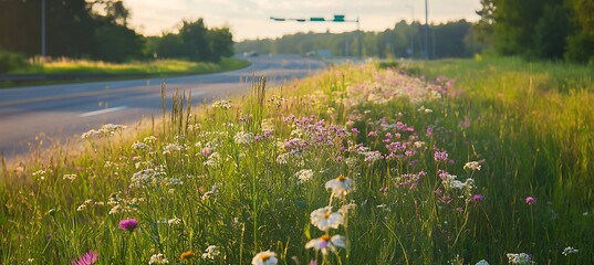Enhancing Roadside Green Spaces with Native Wildflowers to Promote Biodiversity, Pollinator Habitats, and Ecological Sustainability Along Highways