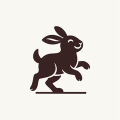 Happy Bunny Mascot Logo in Minimalist Style