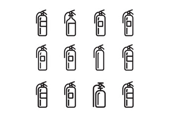Fototapeta premium Fire Extinguisher Icon 2D Line Design