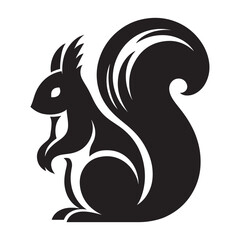 Squirrel Vector Clipart – Monochrome Animal Art