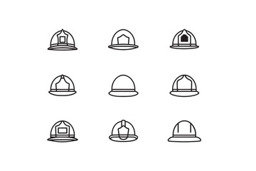 Minimalist Firefighter Helmet Icon Vector Art