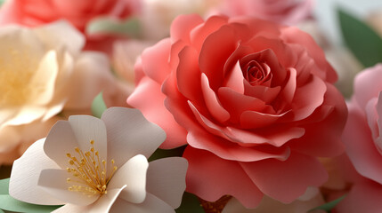Elegant Paper Flower Arrangement in Pastel Colors