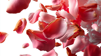 Floating Pink and White Flower Petals