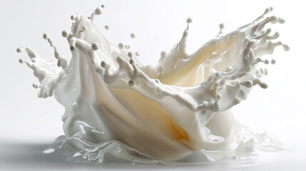 Dynamic Milk Splash with Droplets