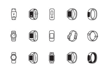 Fitness Band Icon Ultra Minimalist Art